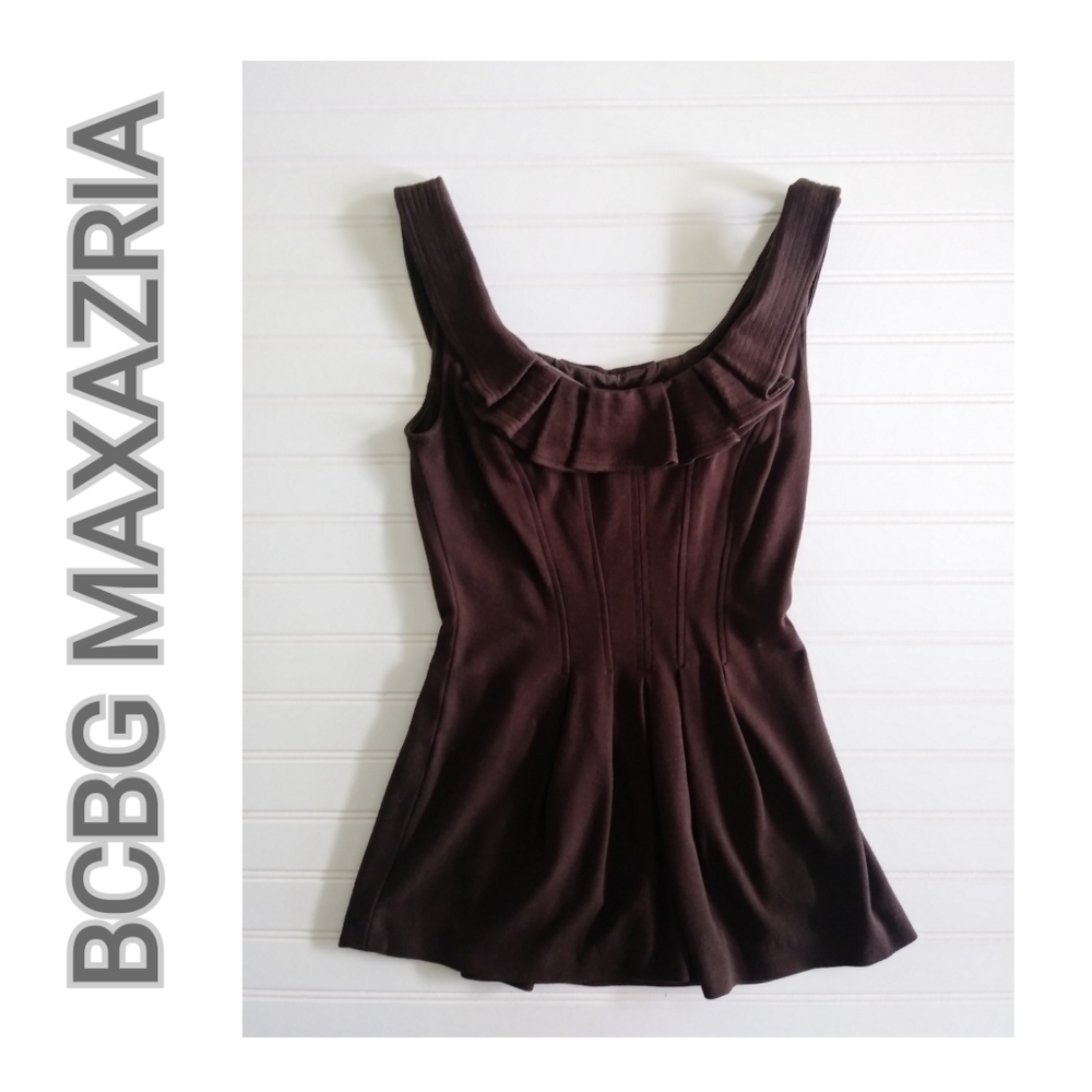 Bcbg Maxazria brown ruffle top